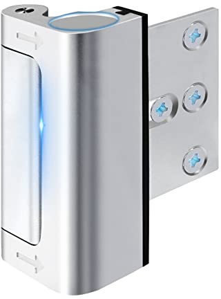 Home Security Door Reinforcement Lock Safety Latch Extra Front Doors Security Devices, Anti Door Kick in Safety Protector for Door Inside, Child Proof Aluminum Locks Silver 1Pack