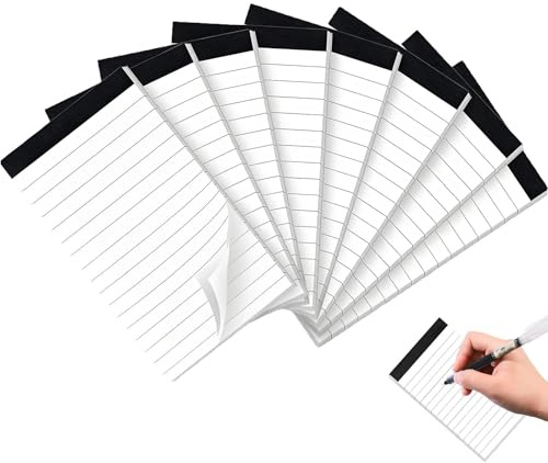 8 blocs-notes petit format A7, petits blocs-notes blancs, 30 feuilles par bloc, design classique, blocs-notes lignés, pour le travail, les études, le bureau, l'école, la maison