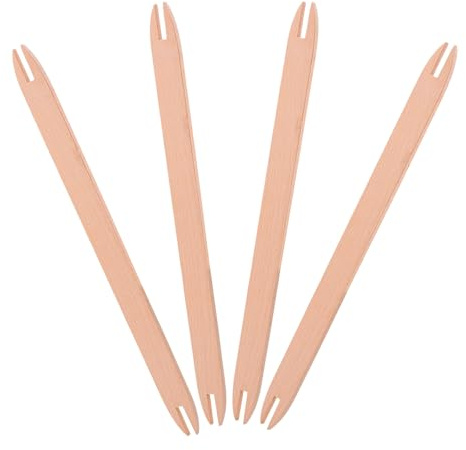 Gatuida Outil de Navette de Tissage en Bois Grand Format, Lot de 4 Pièces, Accessoire de Couture pour Artisanat Textile, Baguette à Tricoter pour Écharpes, Pulls et Tapisseries