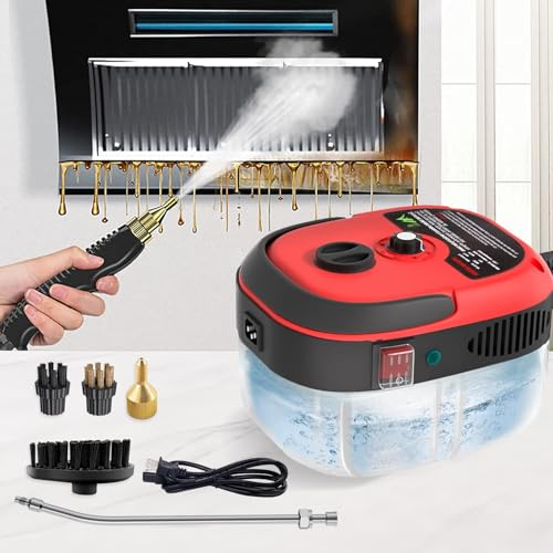 2500W Pulitore a Vapore, Pulitore a Vapore per Divani con 6 Velocità Regolabili, 10 Secondi per Scaldare le Mani, Serbatoio 1000ML per la Pulizia Domestica di Tessuti, Fughe, Cucina e Bagno