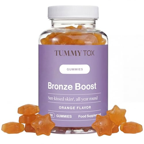 TummyTox Bronze Boost Gummies con Betacaroteno y Licopeno, 60 Gominolas