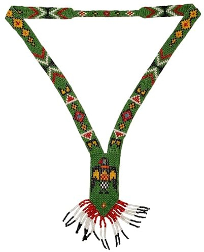 WORLD WIDE GEMS Collier traditionnel ukrainien Gerdan à motif d'aigle, perles de rocaille multicolores, fait main | WW_UKRN_0526