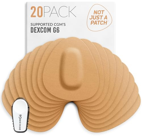 Not Just A Patch Dexcom G6 Adhesive Patches (20 Pack) - Dexcom G6 Stickers Adhesive Patches for Skin - Water Resistant Dexcom Overpatch G6 for Active Lifestyle 10-14 Days - Beige