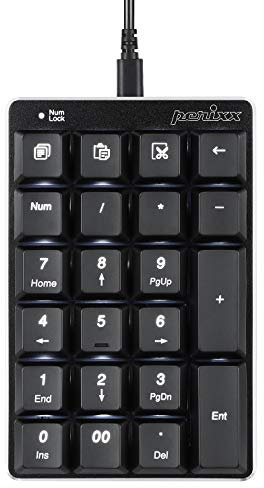 Perixx PERIPAD-303 Wired USB Backlit Mechanical Numeric Keypad, Full Size 22 Keys