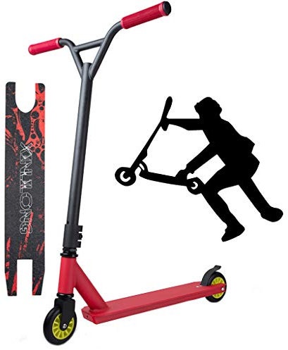 WRRAC-Trampolin Schließe den Pro Stunt Kick Scooter ab mit Freestyle Lenker, 100mm Räder & ABEC-7 Lager 360 Spin Tricks Push/Kicks Edition Design für Erwachsene Jugendliche