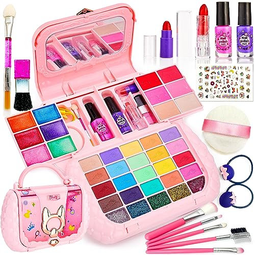 Lubibi Set di Trucchi per Bambini e Bambine,Set Trucco Lavabile per Bambini,Trucchi Bambina Anallergici,per Giocattoli, Halloween, Giochi,Regalo di Compleanno per Ragazze 4, 5, 6, 7, 8, 9, 10 anni