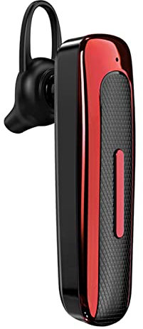 Oreillette Bluetooth sans fil, E1 Casque Bluetooth Casque d'entreprise mains libres Écouteurs stéréo sans fil Écouteur de sport pour la conduite, la course, le sport et les affaires(rouge noir)