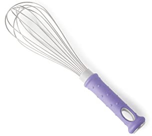 Lacor 61590 Frusta FIBREGLASS, Aste Acciaio Inox 18/10, Manico Ergonomico con Fibra di Vetro, Colore Viola, Anallergico, 25 cm, Adatto per Lavastoviglie