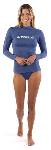 Rip Curl Damen Long Sleeve Rashguard with UPF 50+ Sun Protection Quick Dry, Moisture-Wicking Swim for Outdoor Activities Rash-Guard-Shirt, Marineblau, S