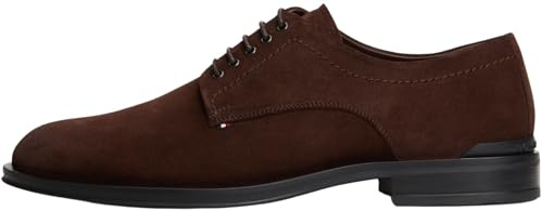 Tommy Hilfiger Zapatos Derby Hombre Corporate de Ante, Marrón (Cocoa), 45