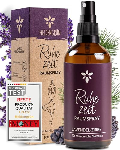 Heldengrün® Kissenspray zum Einschlafen „Ruhezeit“ [MIT BIO-ÖL] 100 ml