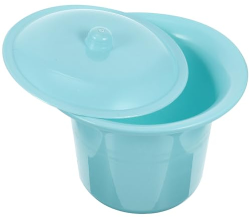 COLLBATH Thickened Portable Urinal Pot with Lid, Plastic Night Urinal Toilet for, Pregnant Women, Elderly, Home Use, Portable Toilet Chamber Pot in Sky Blue