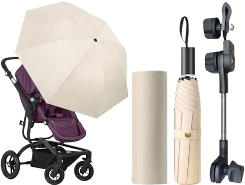 ZLXFT Parasoll för barnvagn, parasoll solskydd, universellt för barnvagnar och barnvagnar, med justerbar universell klämma, UV-strålar, skugga