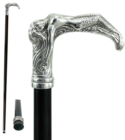 Bastón de paseo CAVAGNINI, 97 cm personalizable, madera negra, palo hecho a mano en Italia, producto artesanal para hombre y mujer (pomello)