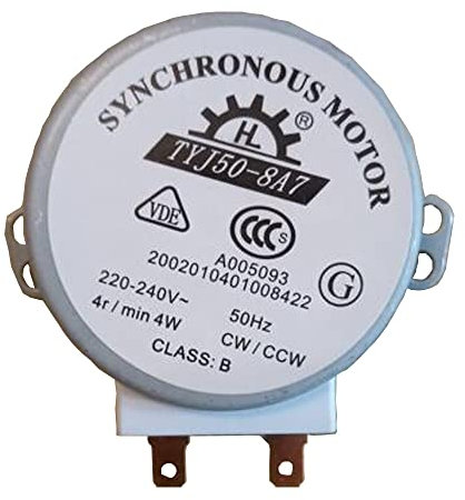 WuYan Moteur micro synchrone AC 220-240 V 4 W 6 tr/min 48 mm de diamètre pour souffleur d'air chaud 50/60 Hz CW/CCW TYJ50-8A7 Moteur de plateau de four à micro-ondes