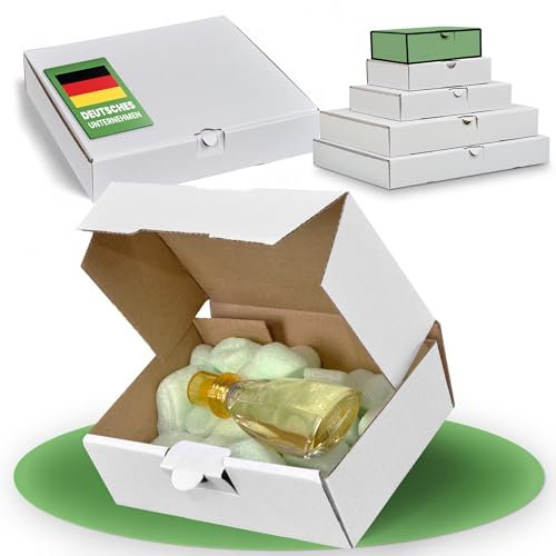 smiley pack 25x Maxibriefkartons 160x110x50mm Weiß Größe und Menge wählbar Versandkarton Warenpost Warensendung Büchersendung Postkarton DHL Hermes DPD GLS UPS Deutsche Post (25 Stück Weiß)