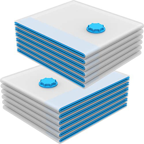 TOSANEO 12er Set Vakuum Aufbewahrungsbeutel 40x60cm Vakuumbeutel Platzsparer Kleiderbeutel Kleidung Bettwäsche Wäsche Beutel Wiederverwendbar