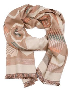 QUEEN HELENA Warmer Winterschal für Damen SC204 beige, Einheitsgröße