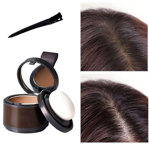 Ansatzpuder,Haar Concealer,Haarpuder Haaransatz Volumen,Ansatzpuder Instant Streuhaar,Haarpuder für Ausbesserung der Wurzeln,Hair Fibers zur Haarverdichtung,für Dünner Werdendes Haar (Dunkelbraun, M)