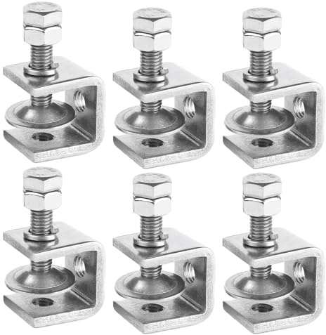 ZOWZEA 6 Pack 304 Stainless Steel C Clamp 0.8 Inch C Clamps for Woodworking and Welding Mounting，Suitable for Home and Professional Use