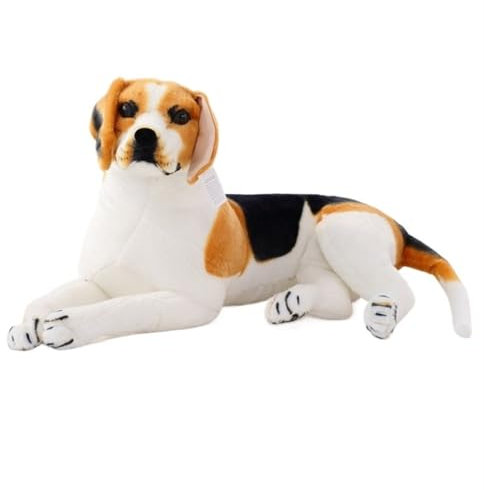 KUKUShining Realistisches Beagle Hund Kuscheltier, Niedliches Stofftier Plüschtier Hund Kinder und Hundeliebhaber Perfekt für die Hausdekoration(Beagle1,50cm/19.7in)