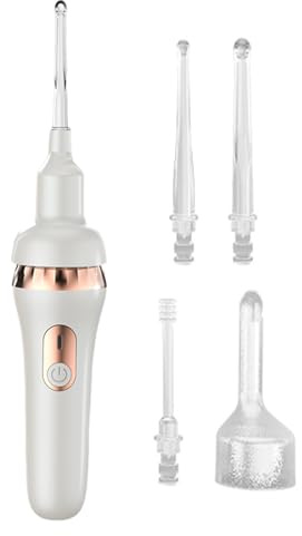 Erconsso Limpiador Eléctrico de Cera para Oídos | Herramienta De Limpieza Auditiva con Succión Potente | Portátil Reutilizable con Luz LED para Niños Y Adultos para Viajes