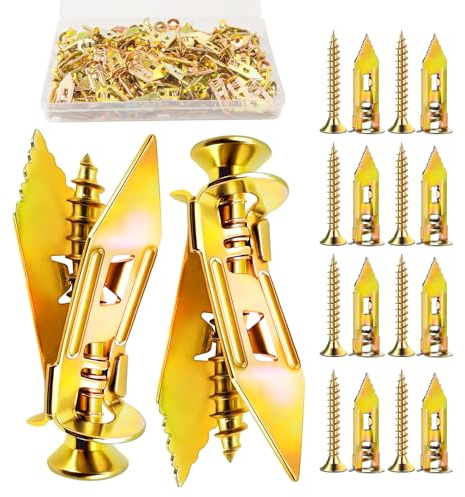 Soyoyora 164 PCS Drywall Self Drilling Anchors with Screws Kit Plasterboard Fixings and Wall Plugs No Drill and Holes in Wall for Fixing Patio Furniture Curtains Calligraphy Wall Cabinets