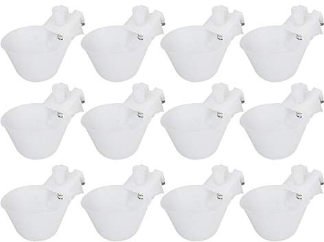 Bebedero de pájaros de 12 Piezas, Copas Colgantes automáticas para Beber para Mascotas, Cuenco de Agua para Cerdos Herramienta para Equipo de alimentación de Aves de Jaula de Palomas y codornices