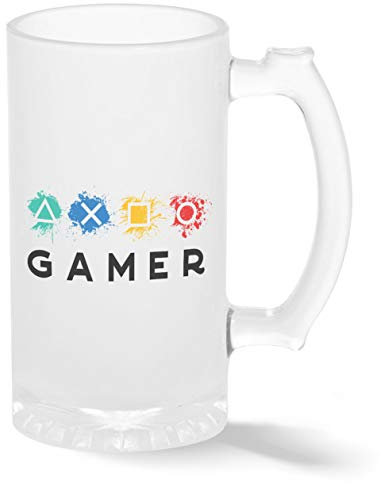 Gamer Fun Logo Tasse en verre Pint Givré Transparent Nouveauté Pour Bière