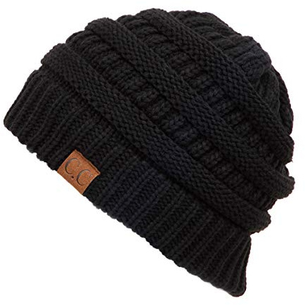 C.C Exclusives Cable Knit Beanie - Thick, Soft & Warm Chunky Beanie Hats (HAT-20A) (Black)