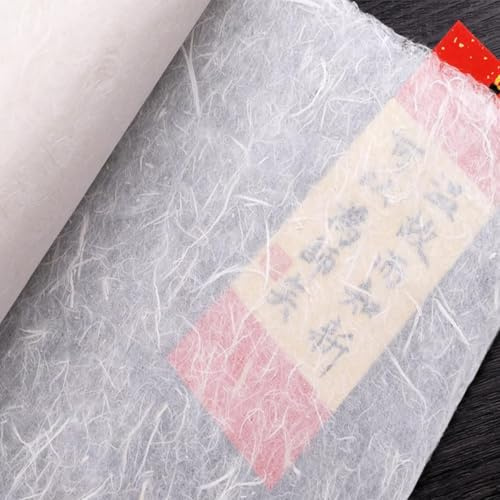 InnoStars Natural Mulberry Paper 50 Sheets 30 x 40cm Visible Plant Fiber Rice Paper Printable Decoupage Tissue Paper Sheets for Writing, Painting, Origami, Gift Wrap, Card Making, DIY Crafts