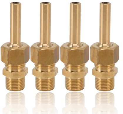 flexman 4 Pezzi Nebulizzazione Nozzle, Testina di Spruzzo d'Acqua a Getto Diretto in Ottone, Ugello Installato con Filettatura Maschio per Laghetto da Giardino, Parchi Divertimento (G3/8)