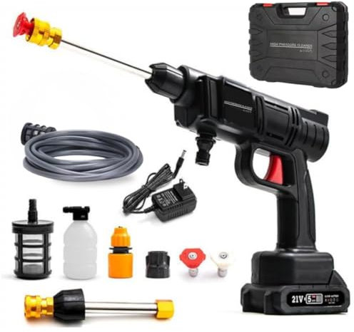 STARLYF Lavadora a presión sin Cable High Pressure Cleaner, Pistola portátil de Agua de Alta presión, Pistola para Lavar Coches, Conector para Grifo, Conector para Botella (1 High Pressure Cleaner)