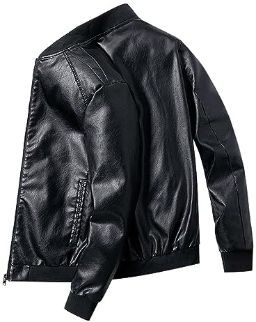 Fulidngzg Chaqueta Moto Verano Hombre Cazadora Piel Bomber Casual Auténtica Impermeable Cuero Casaco Motociclista Transpirable De Abrigo