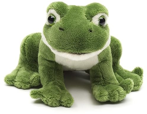 Uni-Toys - Peluche Grenouille Verte Assise – avec Voix vacillante – 13 cm (Longueur) – Peluche, Doudou