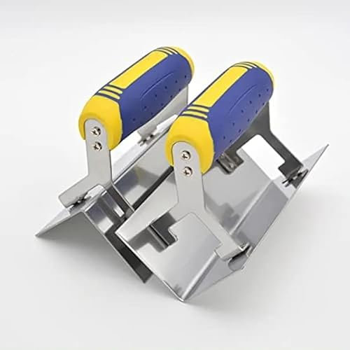 FEMACA 2 x Spatole Angolari Antiruggine, Cazzuola Angolare Interna ed Esterna in Acciaio Inox - Cazzuola per Bordi Interni ed Esterni con Impugnatura Morbida - Spatola Angolare per Stucco