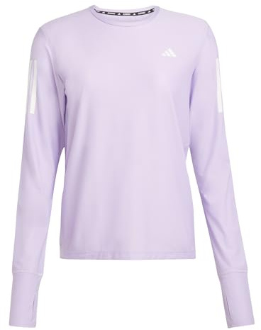 adidas Women's Own The Run Long Cuff Sleeve Tee, Powder Plum, S