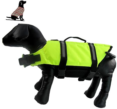 TOGEVAL Hundeschwimmweste Für Kleine Hunde Reflexionsfähige Robuste Für Hunde Der Größe XS Pet Life Und Pet Für Sicheren Wasserspaß