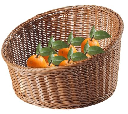 Genérico Cesta De Exhibición De Pan, Canasta Tejida, Canasta De Almacenamiento De Mimbre, Pan, Frutas, Restaurante, Panadería