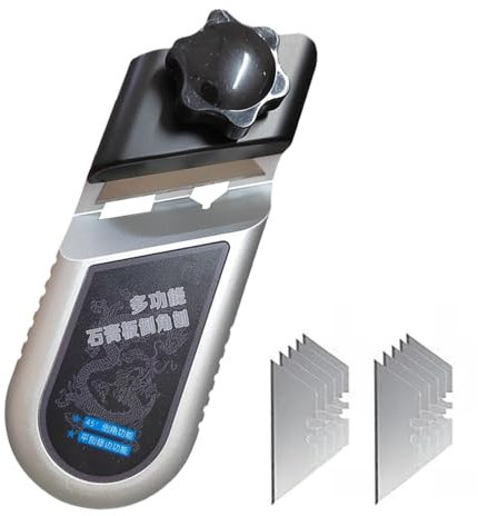 Ruwshuuk Rabot À Chanfreiner Pour De Plâtre - Chanfrein V En Alliage D'Aluminium Pour De Gypse | Avec 10 Lames Rabot D'Angle De Précision Pour Travaux Sur Plafonds Rénovation Maison Charpente