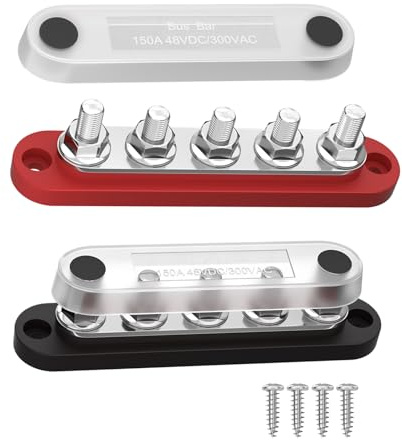 Rails commerciali Klemmbox - Blocco di collegamento ABS a vita lunga, nodo corrente | Blocco di distribuzione con connessione a vite per una connessione sicura, barra degli autobus elé