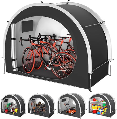 SOFFRIA 39.4 Larger Storage Shed Tent for Bike Motorcycle ebike eScooter Lawn Mower Outdoor Canopy Shelter Protection with Water Resistant Dustproof Windproof and Sunproof for RV Travel