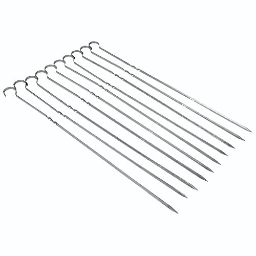 Yosoo Health Gear Spiedini Barbecue in Acciaio Inossidabile Set 10pcs da 40 Cm Spiedini di Kebab Piatti per Grigliare con Manici Antissumi Design del Gancio per Verdure di Carne