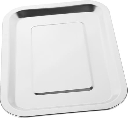 Hemobllo Bandeja de Horno Tostador Inoxidable Rectangular Resistente Ligera para Asados Barbacoas Picnics Reuniones Reutilizable 38X26 Cm