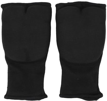 Mano de boxeo envuelve guantes interiores de kickboxing elásticos elásticos transpirables para artes marciales de karate (negro)