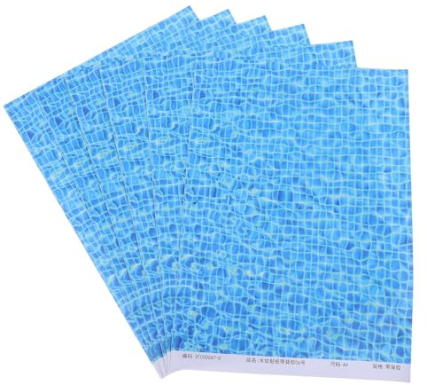 Alipis 6 Piezas Pegatinas de Fuentes de Agua de Papel para Suelo con Adhesivo Pegatinas de Paisajes para Proyectos de Bricolaje Decoraciones para Acuarios para Escenas de Lago