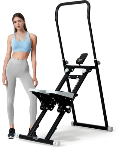 NOVONOVA Stepper Fitness Casa con Reposabrazos y reposapiés ajustable de 3 niveles,Stair Stepper con pantalla LCD,Maquina De Subir Escaleras,Escalador De Fitness Plegable,Máquinas De Step Para Fitness