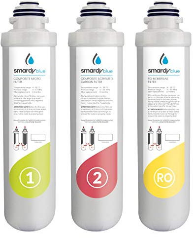 smardy blue 3in1 Set di filtri di ricambio per sistemi ad osmosi R100 miran, xiva, noura e zagora - Cambio filtro ogni 12 mesi