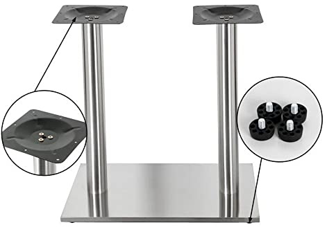 Melko Tischuntergestell Doppeltischsäule Möbelfuß aus Edelstahl, ca. 70 x 40 x 72 cm - kann mit Einer Tischplatte Ihrer Wahl kombiniert Werden