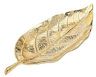 Godinger Leaf Tray, Serving Tray, Serving Platter Centerpiece Décor and Serveware - Gold
